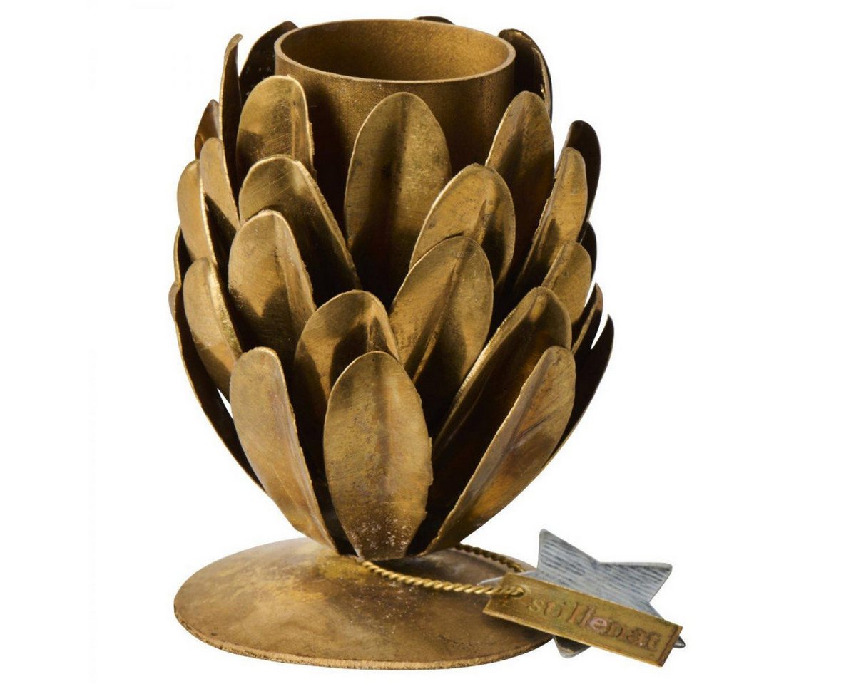 Ib Laursen Windlicht Ib Laursen Kerzenhalter Zapfen Gloria Gold (6x4cm) von Ib Laursen