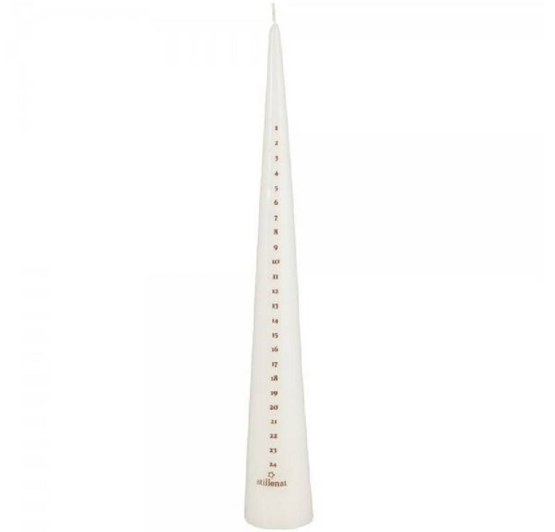 Ib Laursen Windlicht Ib Laursen Weihnachtskerze 1-24 Weiß Kupfer Kegelförmig (35x5cm) von Ib Laursen