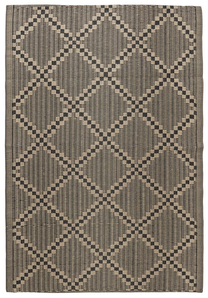 Outdoorteppich Teppich Läufer Terrasse Balkon 120x180 Schwarz Beige Kunststoff, Ib Laursen von Ib Laursen