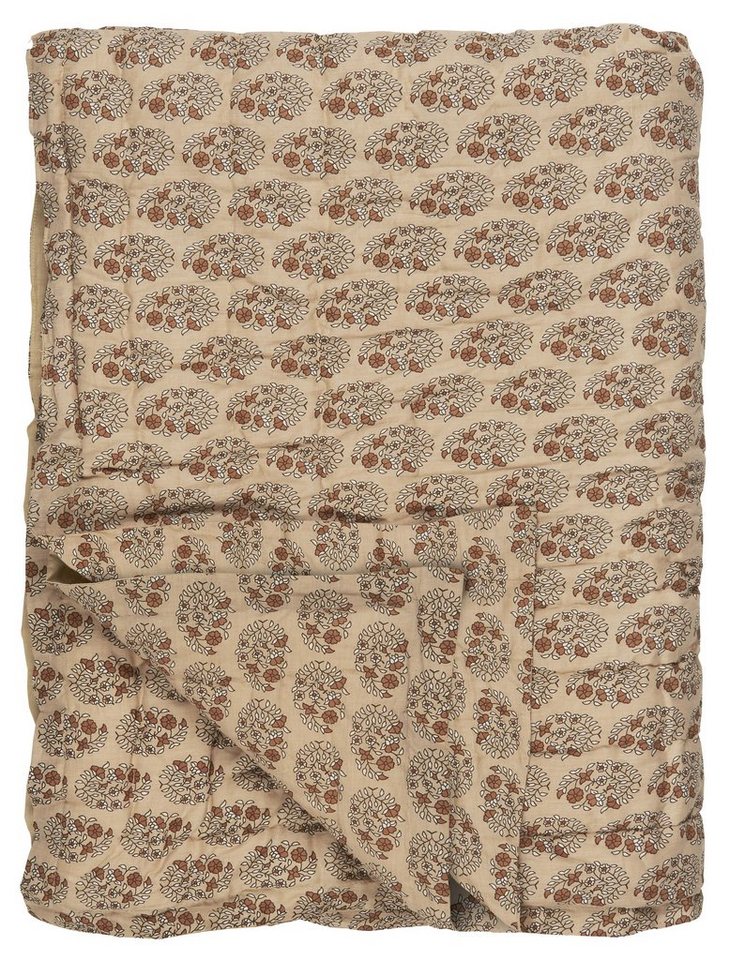 Tagesdecke Laursen - Decke Quilt Tagesdecke Überwurf 170x130cm Muster Beige, Ib Laursen von Ib Laursen