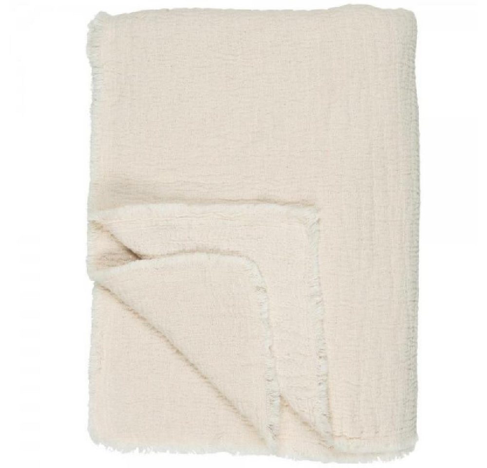 Wohndecke Ib Laursen Plaid Decke Klitmøller mit Waffelmuster Creme (130x160cm), Ib Laursen von Ib Laursen
