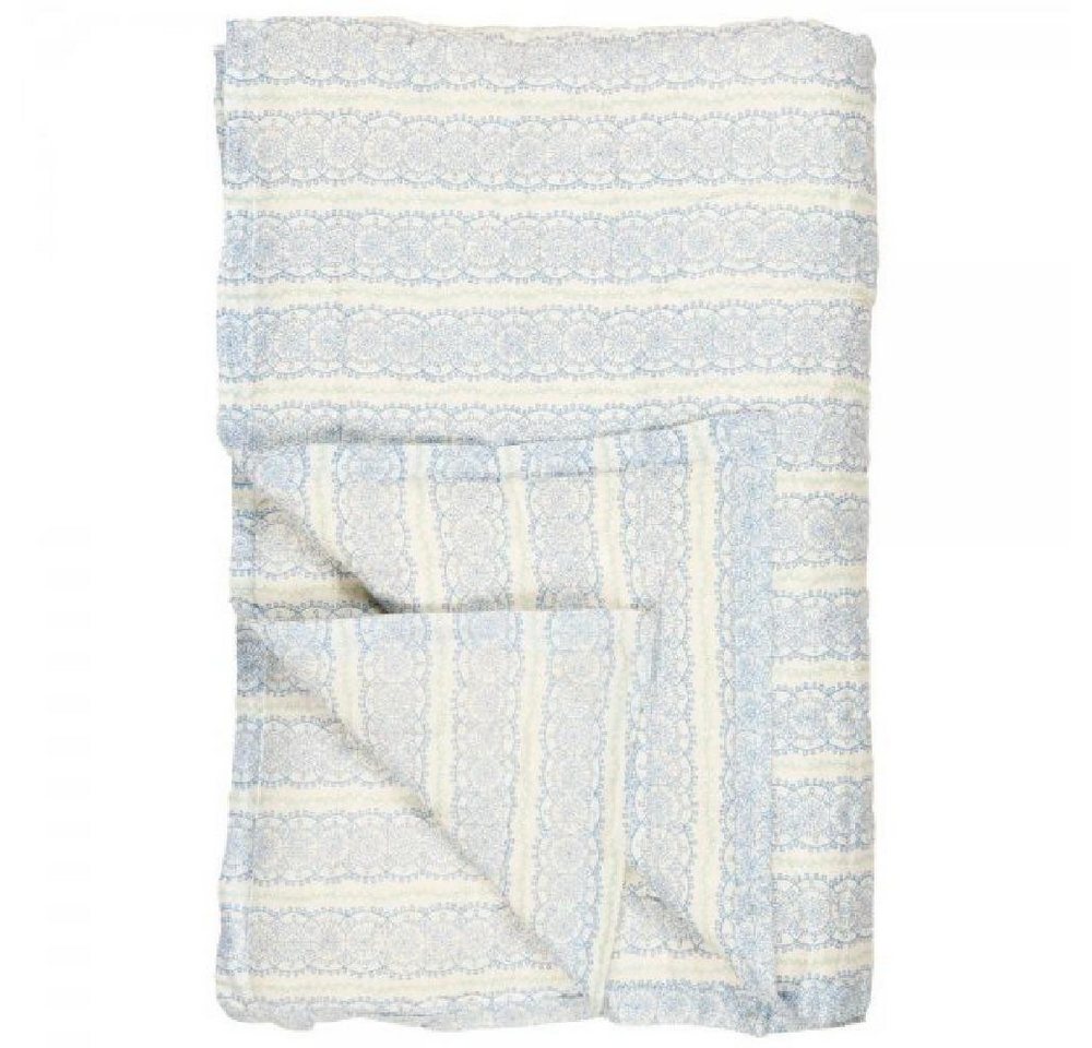 Wohndecke Ib Laursen Quilt Decke Tagesdecke Anne mit blauem Kreismuster, Ib Laursen von Ib Laursen