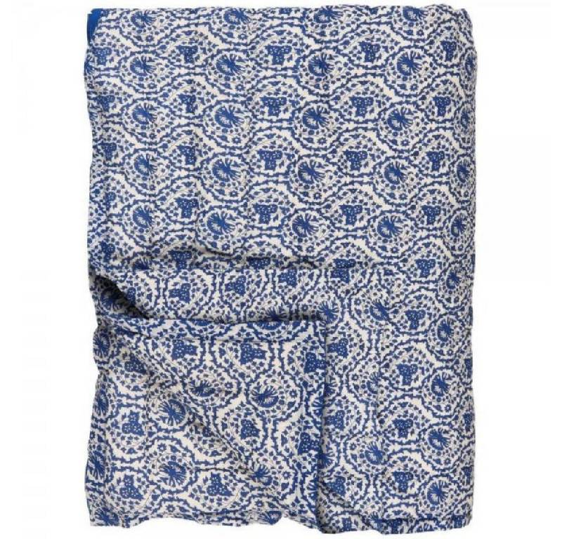 Wohndecke Ib Laursen Quilt Decke Tagesdecke Clara Muster Blau Weiß (130x170cm), Ib Laursen von Ib Laursen