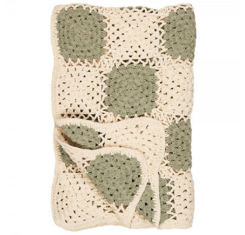 Wohndecke Ib Laursen Tagesdecke Plaid gehäkelt mit Karomuster (130x170cm), Ib Laursen von Ib Laursen
