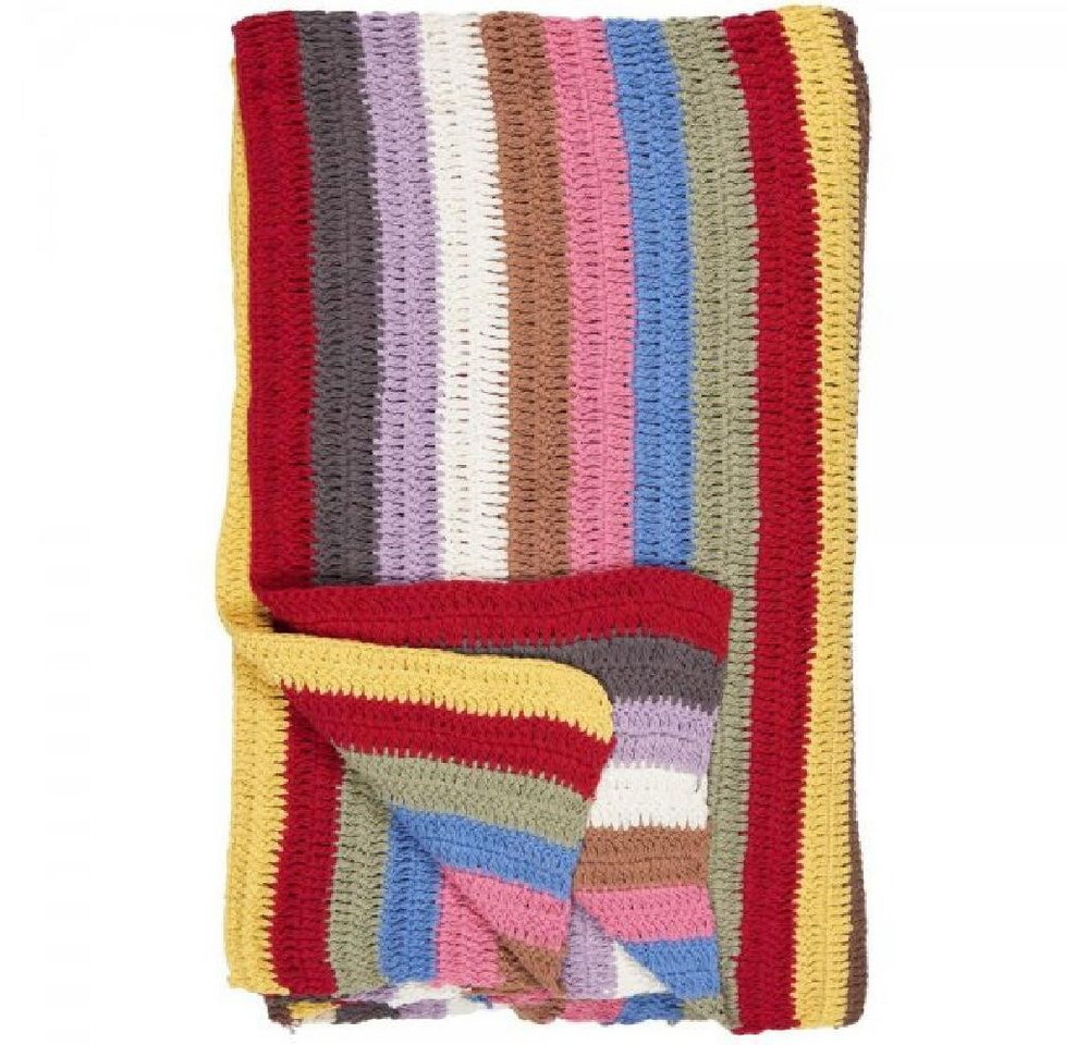 Wohndecke Ib Laursen Tagesdecke Plaid gehäkelt mit Streifenmuster (130x170cm), Ib Laursen von Ib Laursen