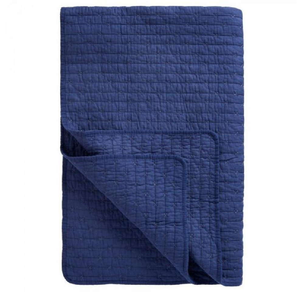 Wohndecke Ib Laursen Tagesdecke Quilt Indigo Blau mit Kreuzstichen (130x180cm), Ib Laursen von Ib Laursen