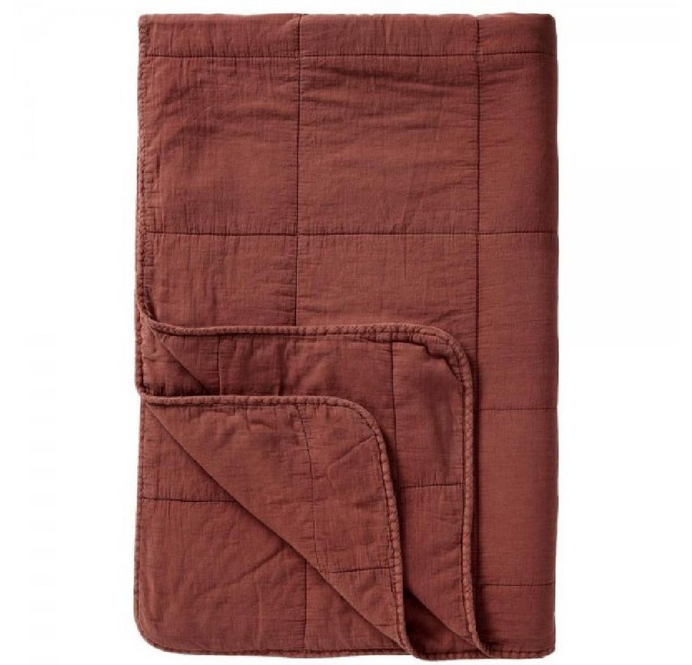 Wohndecke Ib Laursen Tagesdecke Quilt Vintage Rost Rot (130x180cm), Ib Laursen von Ib Laursen