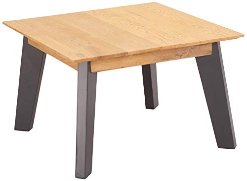 Ibbe Design Couchtisch Quadratisch Beistelltisch Natur Geölt Massiv Eiche Grau Lackiert Holz Wohnzimmer Tisch Sentosa, 70x70x45 cm von Ibbe Design