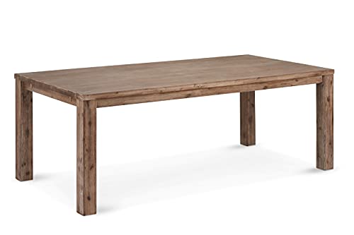 Furnhouse Ibbe Design Rechteckig Ausziehbar Esstisch 140x90 Natur Massiv Akazie Holz Esszimmer Tisch Alaska, L140xB90x H75 cm von Furnhouse