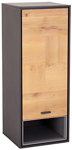 Ibbe Design Wandregal Hängeschrank Regal Massiv Eiche Holz Grau Lackiert MDF Sentosa mit Tür, 42x40x108 cm von Furnhouse