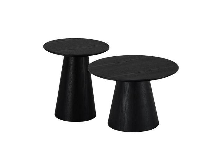 Couchtisch 2er Set ø45/60 cm Tango - Eiche Schwarz von Ibbedesign (Furnhouse)