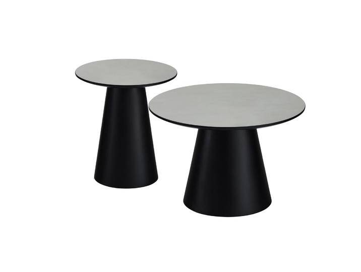 Couchtisch 2er Set ø45/60 cm Tango - Marmoroptik Hellgrau von Ibbedesign (Furnhouse)