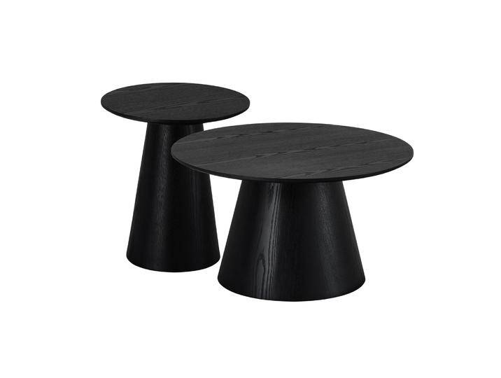Couchtisch 2er Set ø45/80 cm Tango - Eiche Schwarz von Ibbedesign (Furnhouse)