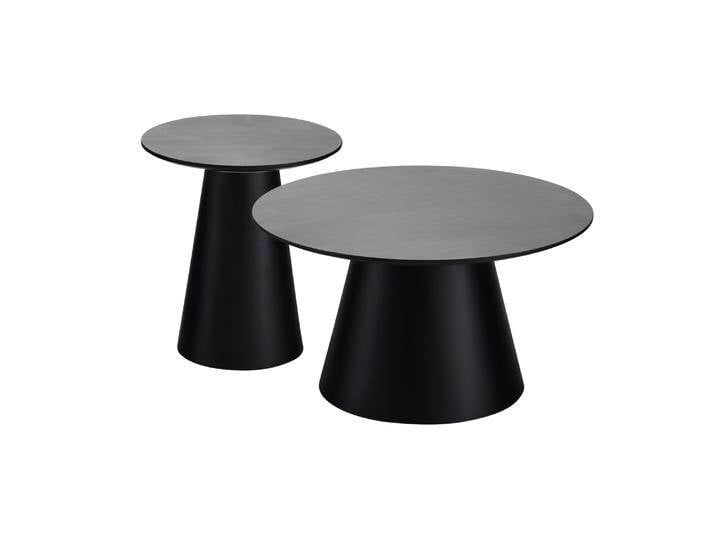 Couchtisch 2er Set ø45/80 cm Tango - Marmoroptik Dunkelgrau von Ibbedesign (Furnhouse)