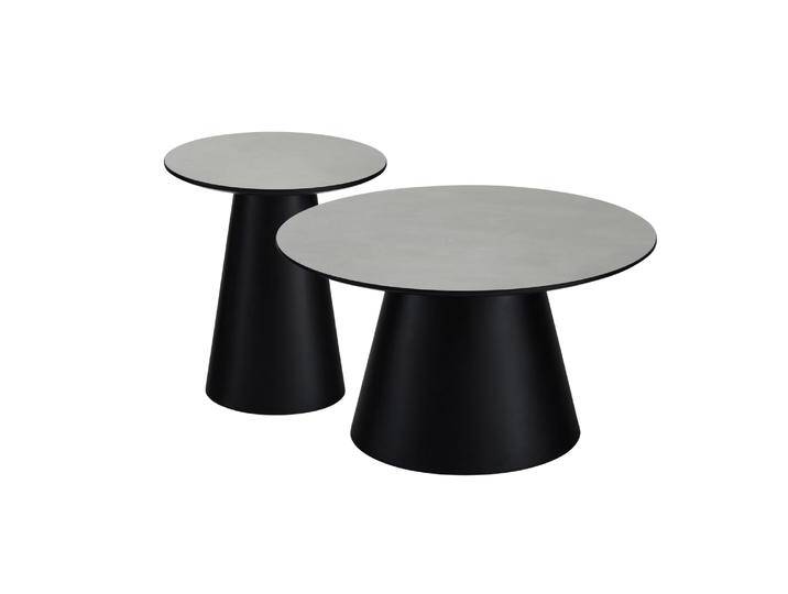 Couchtisch 2er Set ø45/80 cm Tango - Marmoroptik Hellgrau von Ibbedesign (Furnhouse)