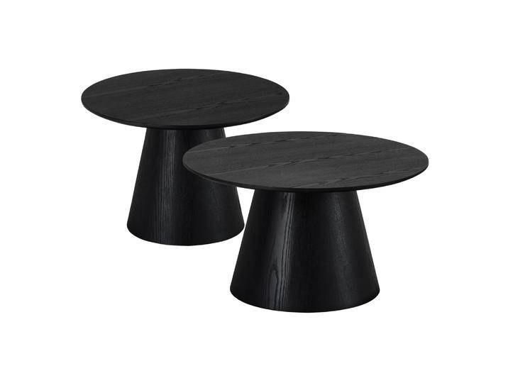 Couchtisch 2er Set ø60/80 cm Tango - Eiche Schwarz von Ibbedesign (Furnhouse)