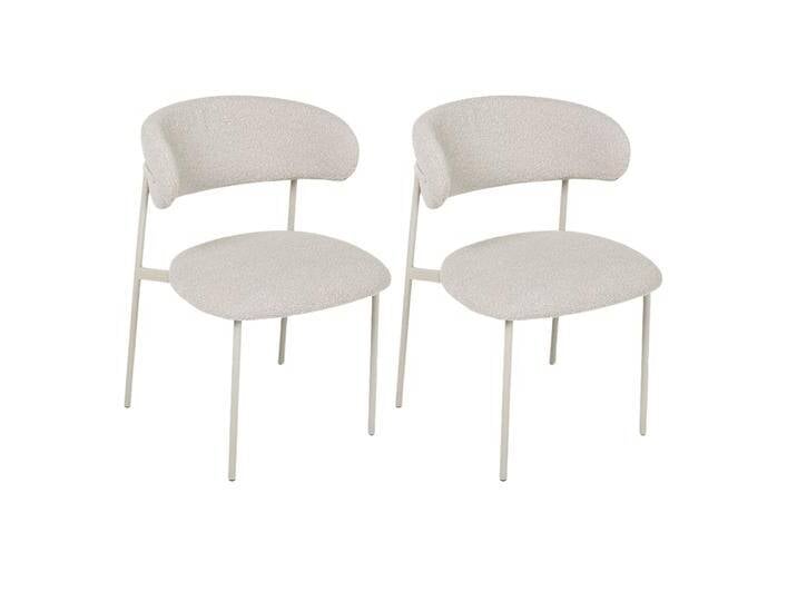 Diana Esszimmerstühle 2er Set - Bouclé-Stoff Beige von Ibbedesign (Furnhouse)