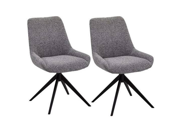 Helena Esszimmerstühle 2er Set - Drehbar, Bouclé-Stoff Grau von Ibbedesign (Furnhouse)
