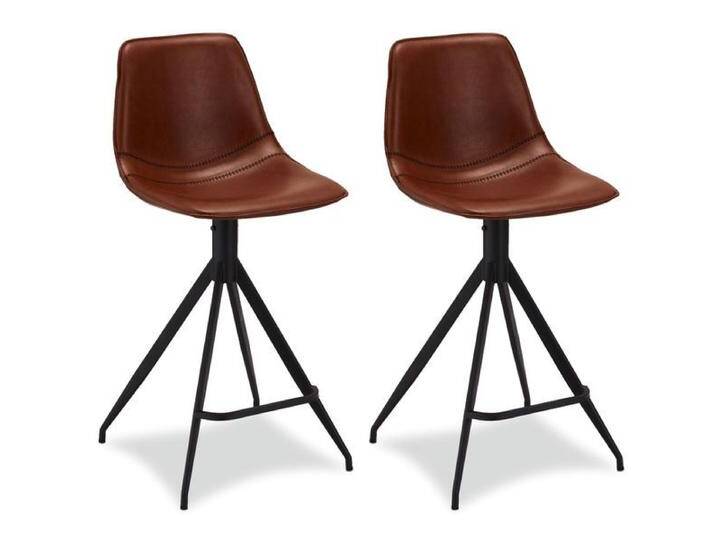 Isabel Barhocker 2er Set - Kunstleder Cognac Braun von Ibbedesign (Furnhouse)