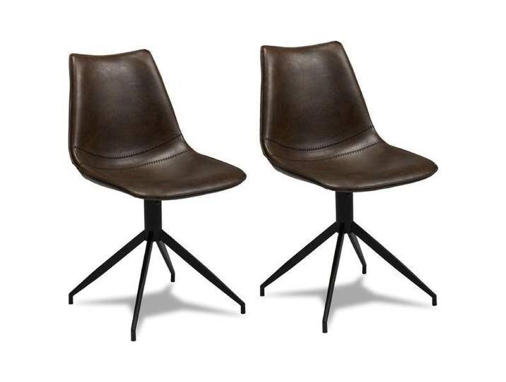 Isabel Esszimmerstühle 2er Set - Drehbar, Kunstleder Braun von Ibbedesign (Furnhouse)
