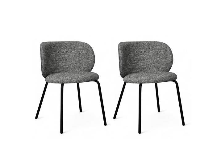 Nanna Esszimmerstühle 2er Set - Bouclé-Stoff Grau von Ibbedesign (Furnhouse)