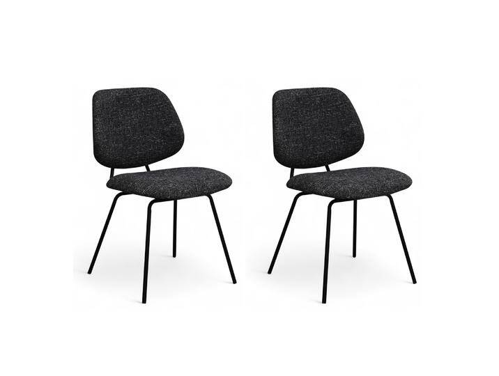 Sofia Esszimmerstühle 2er Set - Bouclé-Stoff Schwarz von Ibbedesign (Furnhouse)