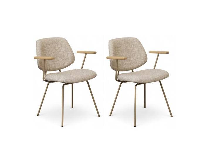 Sofia Esszimmerstühle mit Armlehne 2er Set - Bouclé-Stoff Beige von Ibbedesign (Furnhouse)