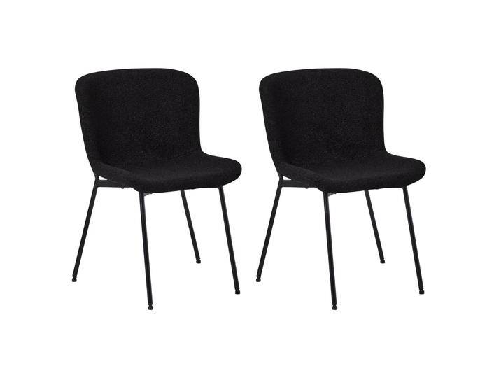 Teddy Esszimmerstühle 2er Set - Bouclé-Stoff Schwarz von Ibbedesign (Furnhouse)