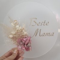 Acrylscheibe Mit Trockenblumen Muttertag Beste Mama Danke Acrylschild Muttertagsgeschenk von IbellsDesignMitHerz