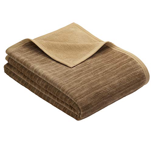 Ibena Fano Sesselschoner 050x200 cm – Sesselschutz braun Camel, toller Sessel Schoner aus hochwertiger Baumwollmischung, kuschelweich und pflegeleicht von Ibena