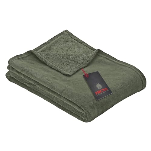 Ibena Kuscheldecke Olbia 130x180 cm - flauschig, warm & waschbar, Fleecedecke Oliv einfarbig Ibena Kuscheldecke Olbia 130x180 cm - flauschig, warm & waschbar, Fleecedecke Oliv einfarbig von Ibena