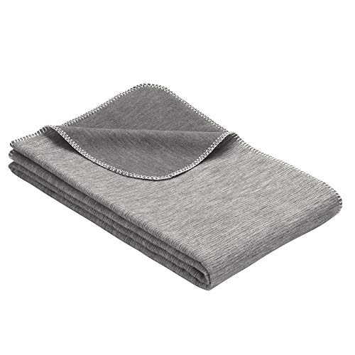Ibena Lausanne Kinderdecke 70x100 cm - Babydecke grau aus Biobaumwolle, Baumwolldecke für Babys angenehm leicht und kuschelig, Made in Germany von Ibena