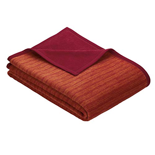 Ibena Fano Sesselschoner 050x200 cm – Sesselschutz rot orange, toller Sessel Schoner aus hochwertiger Baumwollmischung, kuschelweich und pflegeleicht von Ibena