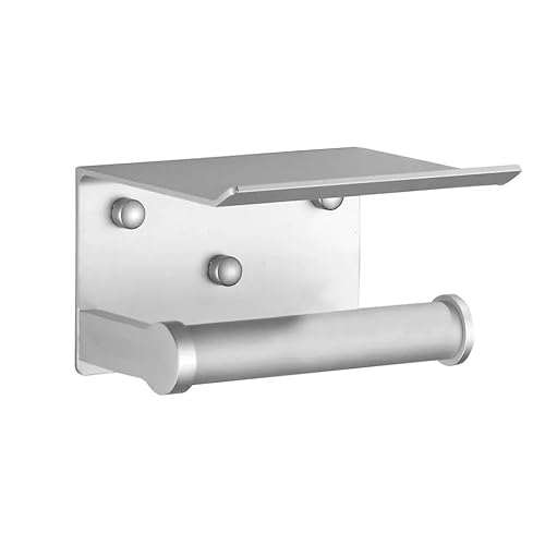 IberAr Toilettenpapierhalter mit Ablage für Handy (Silber) von IberAr