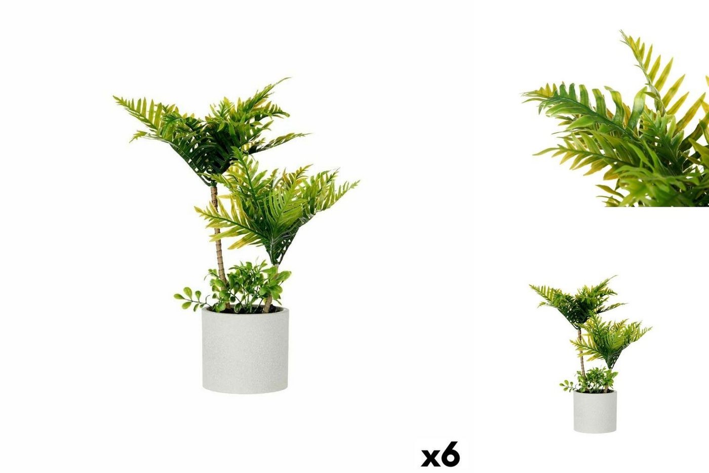 Künstliche Zimmerpflanze Dekorationspflanze Palme Kunststoff Zement 12 x 45 x 12 cm 6 Stück, Ibergarden, Höhe 14 cm von Ibergarden