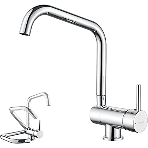 IBERGRIF, Vorfenster Küchenarmatur, Einhebel Wasserhahn für Küche mit hoher Auslauf 311 mm, Silber von Ibergrif