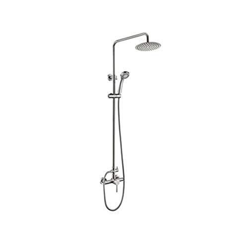 IBERGRIF M17003 Mundo, Edelstahl Duschsystem mit Regendusche, Brauseschlauch, Handbrause, Brausehalter, Duschstange, Matt, Grau von Ibergrif