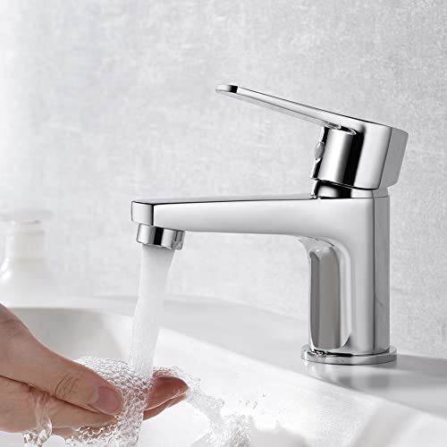 Ibergrif Bad Wasserhahn Einhebelmischer Chrom – Waschtischarmatur mit Wassersparfunktion, Anti-Fingerprint & Einfache Montage, Modell M11057 von Ibergrif