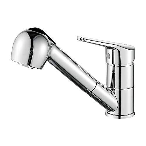 Ibergrif M14550, Wasserhahn Küche Ausziehbar, 360 ° Drehbare- Küchenarmatur mit Brause, Mischbatterie, Spültischarmatur, Küchenspüle mit 2 Strahlarten Geschirrbrause, Chrom, Silber von Ibergrif