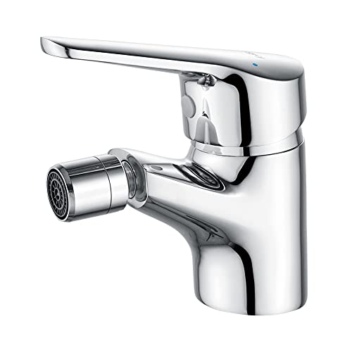 Ibergrif M15050 Roma, Einhebel Bidetarmatur, Bidet Wasserhahn mit Auslauf Höhe 56 mm, Chrom, Silber von Ibergrif