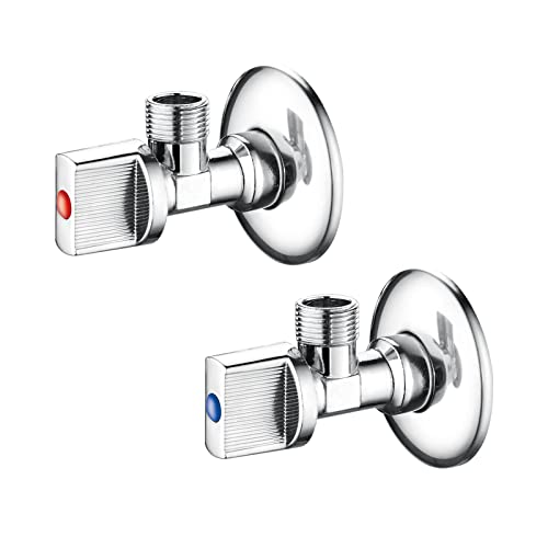 Ibergrif Eckventil 1/2 Zoll Wandanschluss, 1/2 Zoll Schlauchanschluss (2er Set) – Universalventile, Metall-Eckventil, Waschbecken, Wasserventil, Messing, Chrom Ibergrif Eckventil 1/2 Zoll Wandanschluss, 1/2 Zoll Schlauchanschluss (2er Set) – Universalventile, Metall-Eckventil, Waschbecken, Wasserventil, Messing, Chrom von Ibergrif