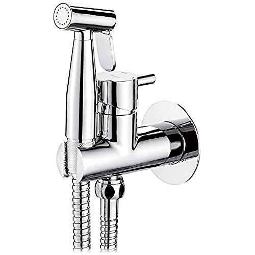 Ibergrif M22018 - Unterputz WC-Bidet Handbrause Set mit Dusche und Halter, Schlauch, Warmes und Kaltes Wasser, Chrom, Silber, S von Ibergrif