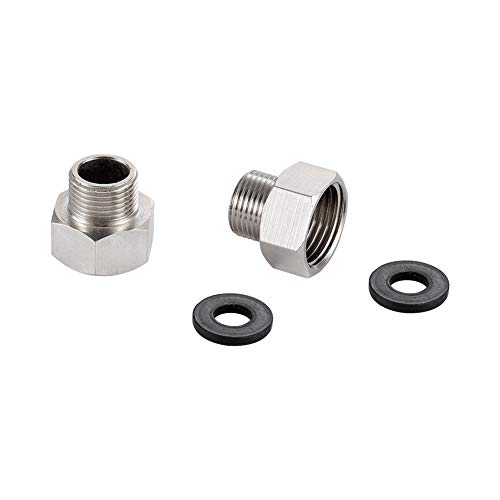 Ibergrif M3/8 Zoll-M1/2 Zoll UK Kompressionsadapter Stecker von 3/8 Zoll auf 1/2 Zoll, Metall, Chrom, Silber von Ibergrif
