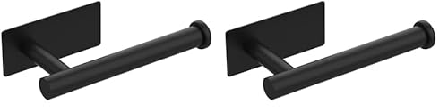 Ibergrif MK34052B - Selbstklebender Toilettenpapierhalter, klopapierhalter WC Ohne Bohren, Toilettenpapier Halterung, Edelstahl, Einheitsgröße, Schwarz (Packung mit 2) von Ibergrif