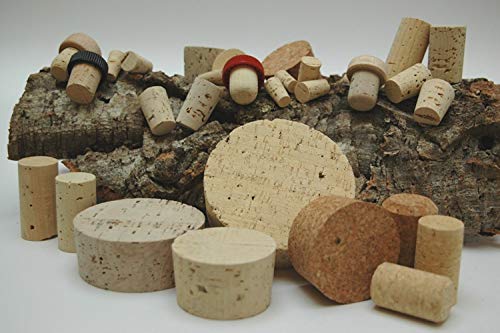 1 Fasskorken 45 x 50 mm, Höhe 25 mm Presskork. Ideal für Weinfässer, Mostfässer, Ballonflaschen, Korbflaschen oder als Verschluss für andere Glas-Gefäße. Hobby Winzer, Bastel Bedarf, kreative Ideen von Iberia Fasskorken
