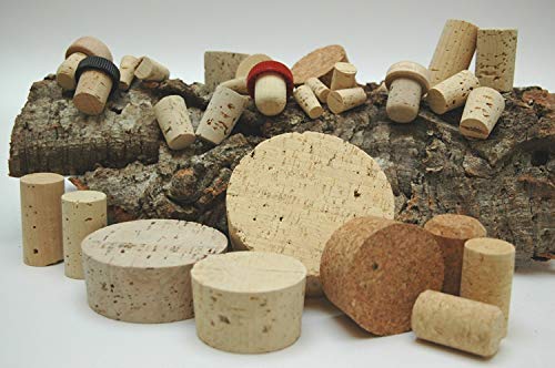 10 Fasskorken 40 x 36 mm, Höhe 27 mm Presskork. Ideal für Weinfässer, Mostfässer, Ballonflaschen, Korbflaschen oder als Verschluss für andere Glas-Gefäße. Hobby Winzer, Bastel Bedarf, kreative Ideen von Iberia Fasskorken