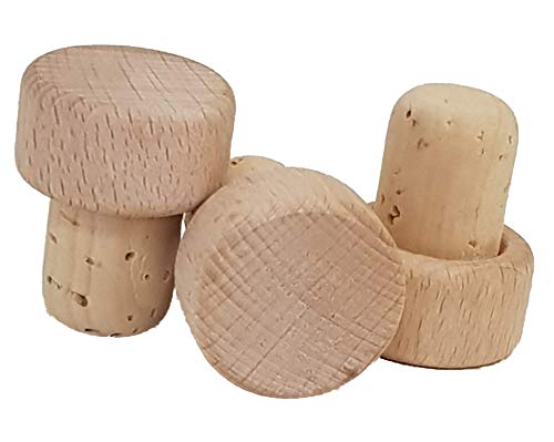 10 Griffkorken, Griff aus Holz -Natur - Stopfen Durchmesser 19 mm, Korken von Iberia Griffkorken
