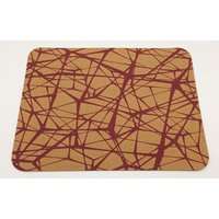 Tischset 4 Stück Aus Kork Rechteckig Abstrakt Rot Dekorativ 400x 300 Mm, Stärke 3 Mm , Vegan Tolle Geschenk Idee. Rückseite Ist Uni Farben von Iberiashop