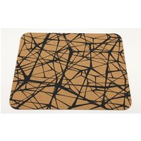 Tischset 4 Stück Aus Kork Rechteckig Abstrakt Schwarz Dekorativ 400x 300 Mm, Stärke 3 Mm , Vegan Geschenk Idee. Rückseite Ist Uni Farben von Iberiashop