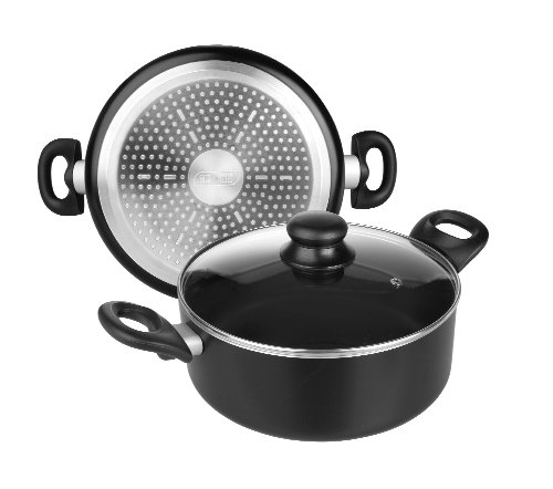 IBILI - Kasserolle mit Glasdeckel, Aluminium, 28 cm, Anti-Haft, geeignet für Induktion von IBILI